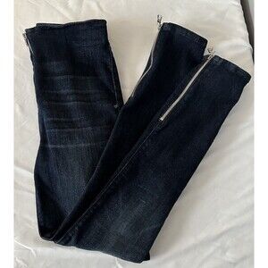 RtA Womens 28X27 Dark Wash High Waisted Skinny Blue Jeans Zip Front And Ankles